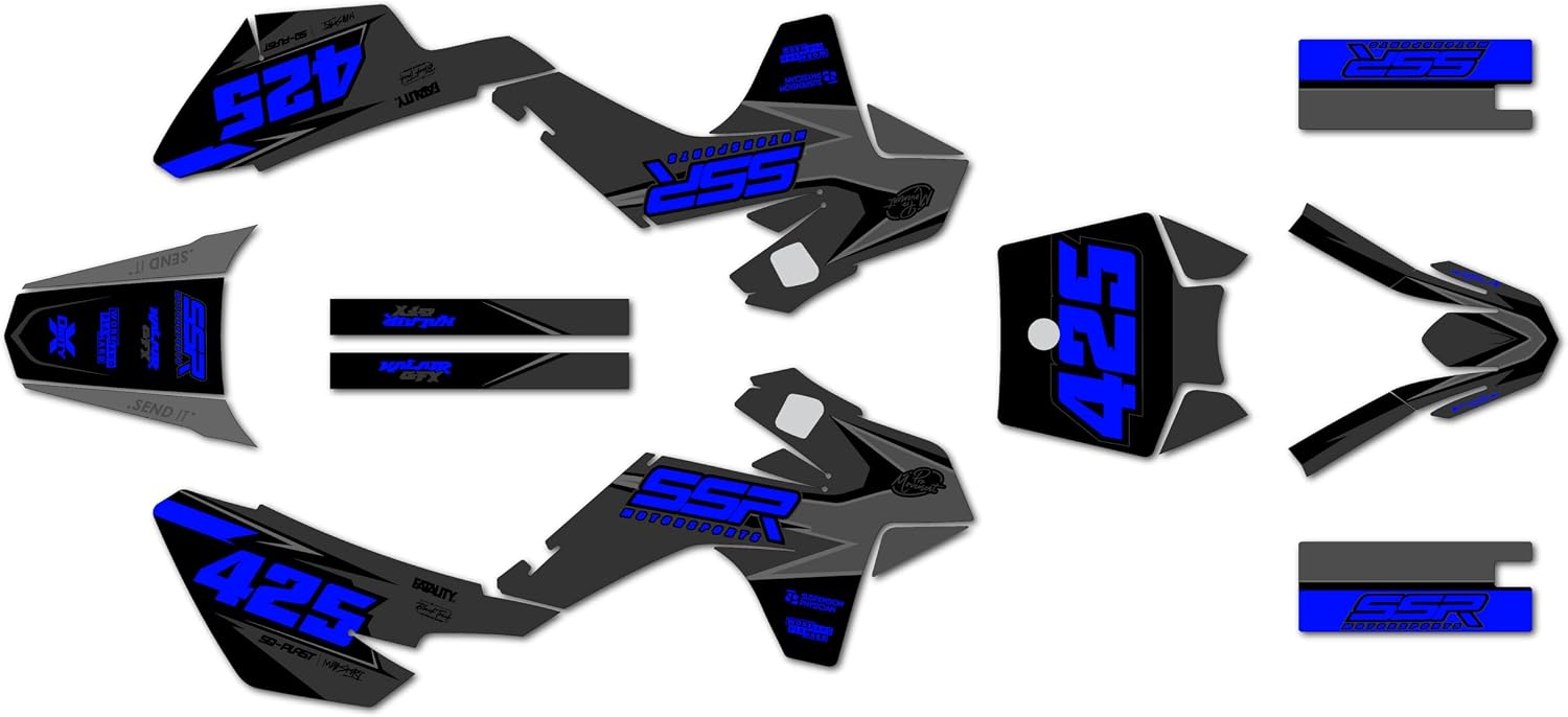 Graphics Kit for SSR SR70, SR110, and SR125 (2021+) Screech Series Green 16 Mil - On/Off the Road - Dirt Pit Bike Motorcycle Sticker, Dirtbike Racing Decal Motocross no-Plastics