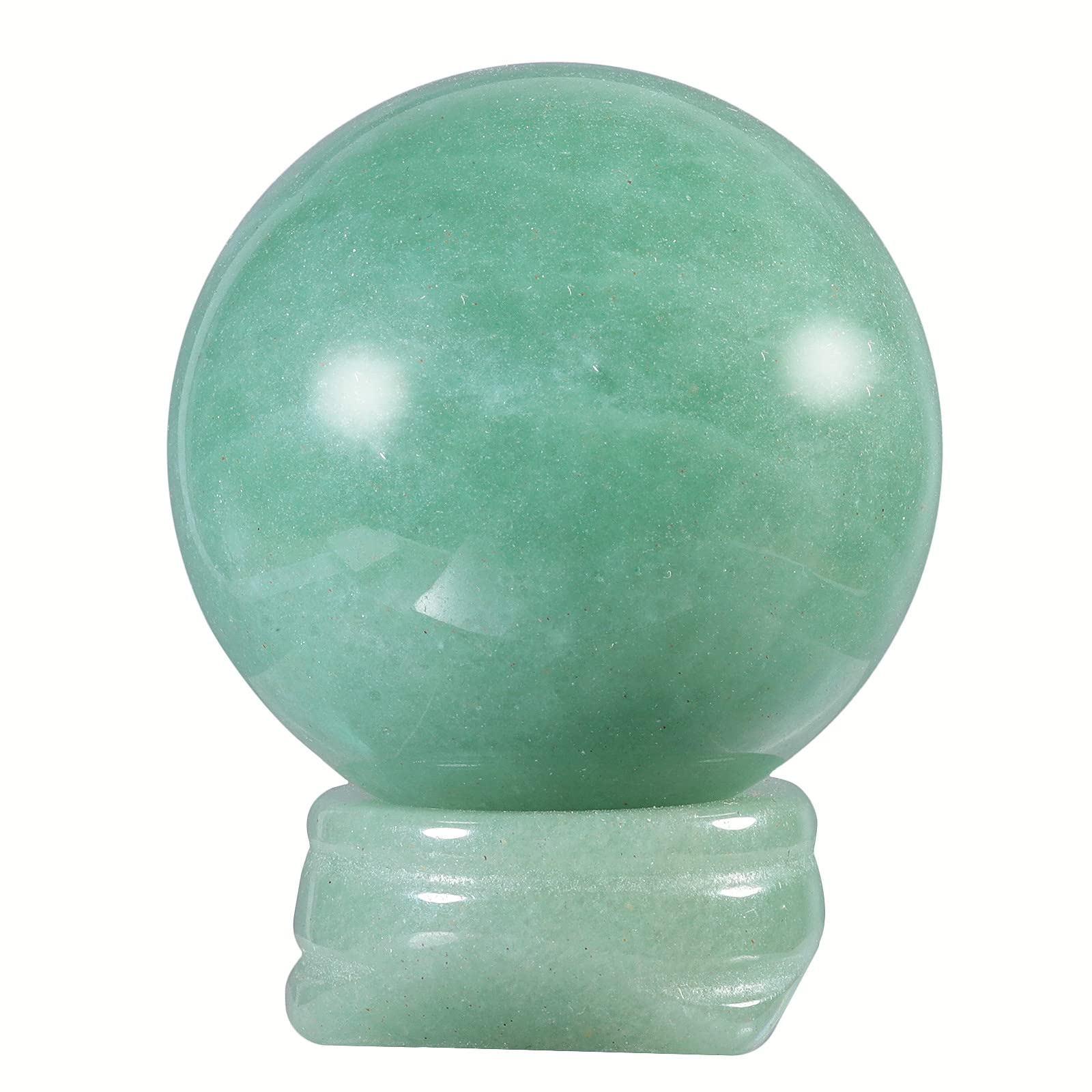 mookaitedecor Natural Green Aventurine Crystal Ball Sphere with Stone Stand