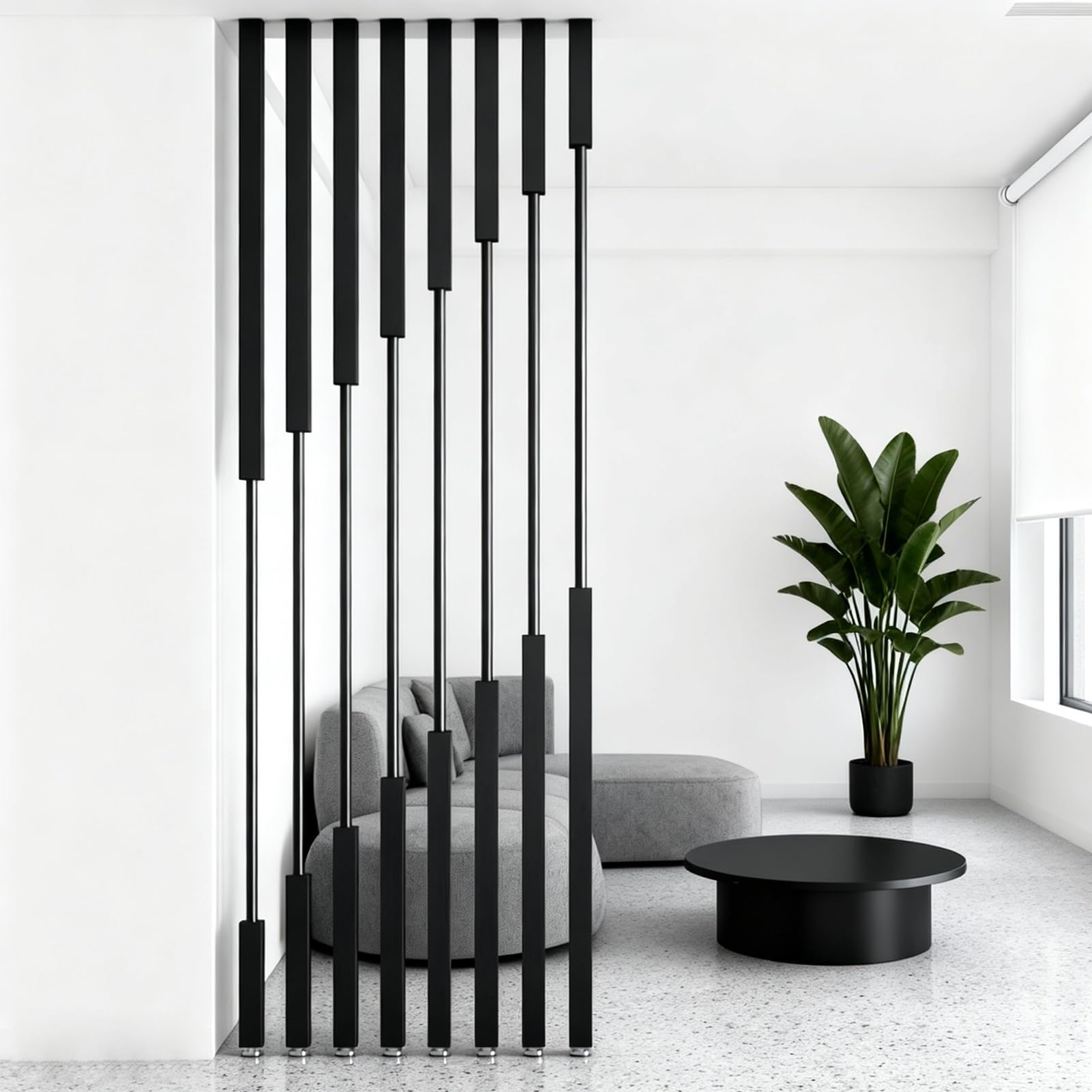 Pannelli frangivista in metallo (8 pezzi, 300 cm), divisorio versatile per camera da letto, soggiorno, patio, ideale per ottimizzare lo spazio e separare con stile