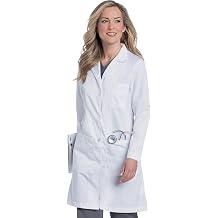 Landau Relaxed Fit 5-Pocket 4-Button Full-Length Lab Coat for Women 3153