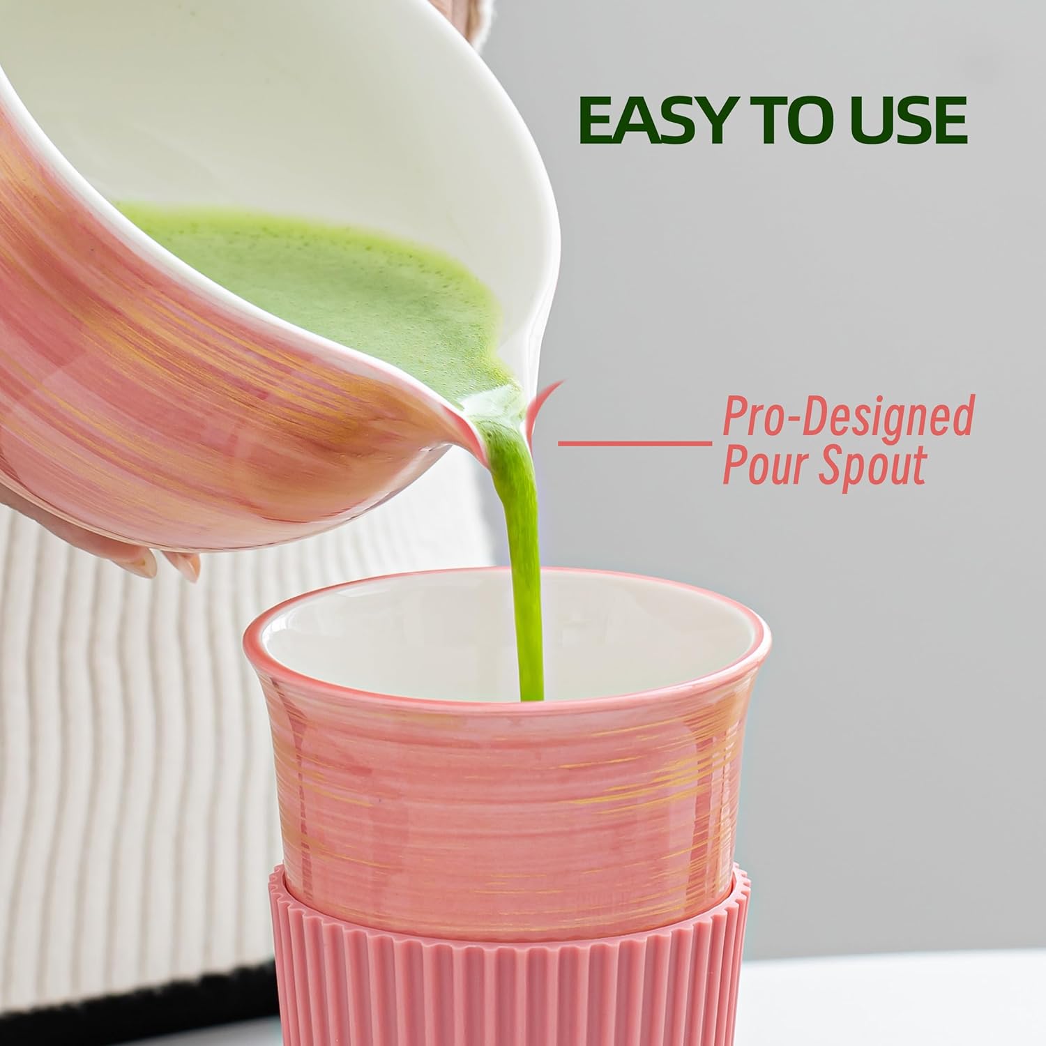 7 PCS Matcha Whisk Set&Travel Coffee Mug Pink