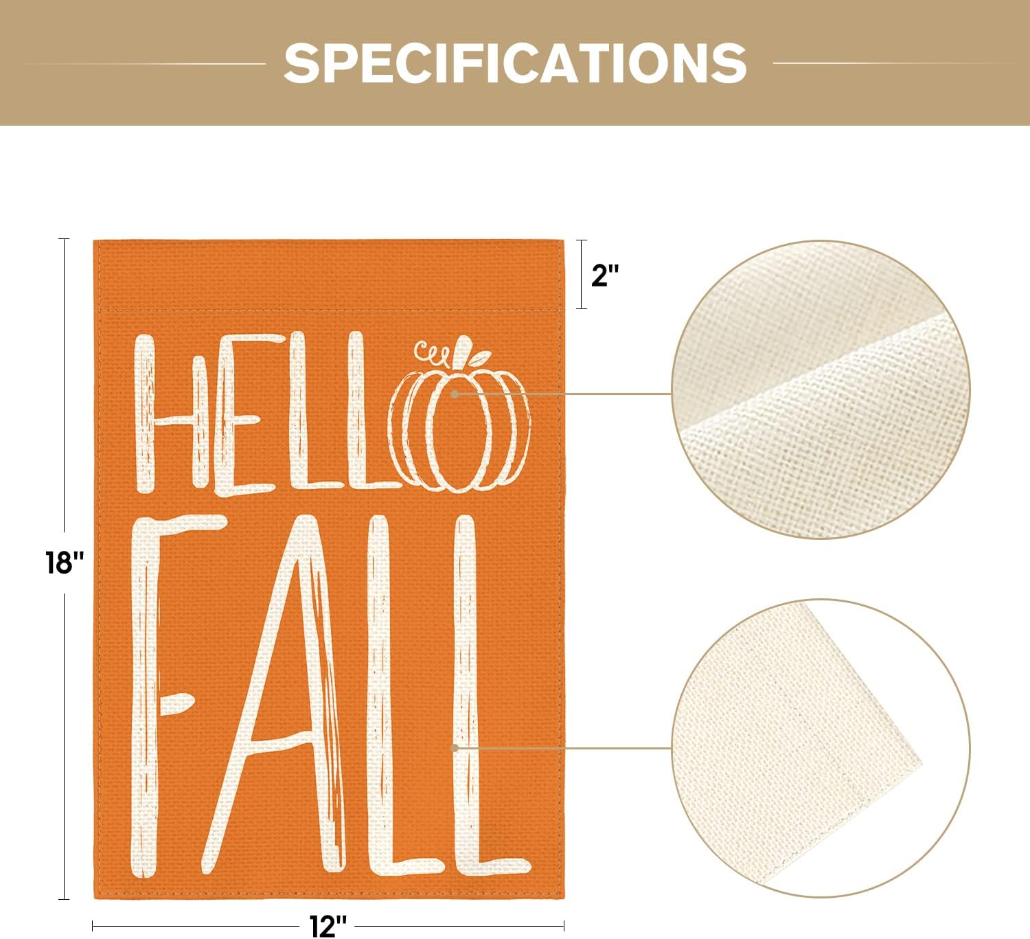 AVOIN colorlife Hello Fall Pumpkin Garden Flag 12 x 18 Inch Double Sided Outside, Autumn Rustic Yard Outdoor Decoration