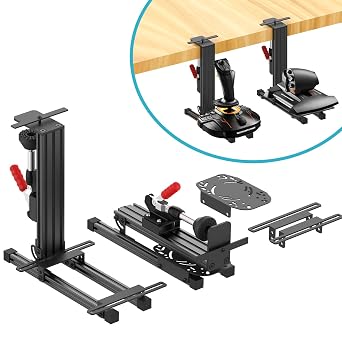 wuutyty 2-Pack Universal Flight Simulator Desk Mount, Adjustable Stand for HOTAS Joystick and Throttle, Compatible with Logitech X52/X56, Thrustmaster T.16000M/T.Flight, WINWING ORION