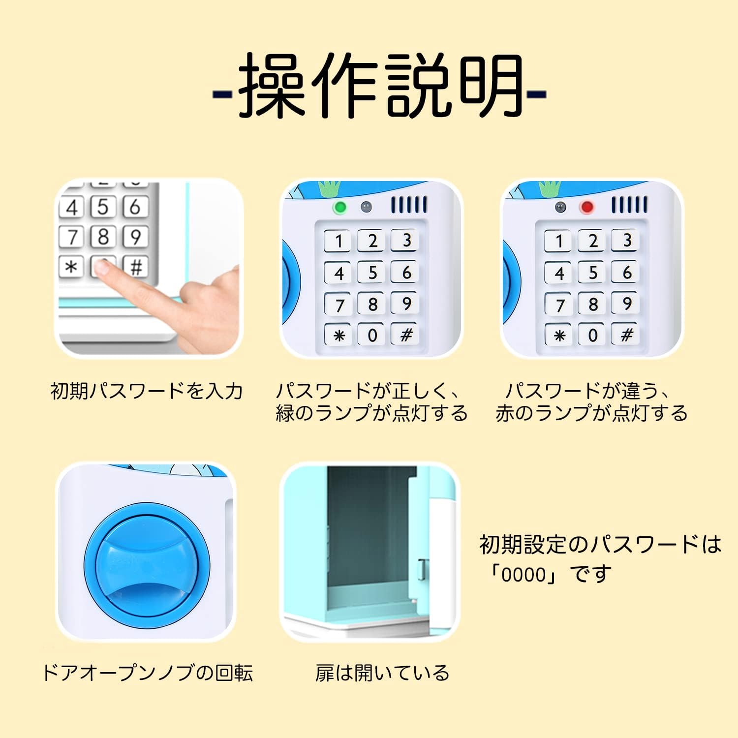 Novelinks 貯金箱 おしゃれ ちょきん箱 お札 自動巻き込み 指紋開け 暗号開け ミニatm ダイヤルロック式 かわいい おもしろ 音楽付け キッズ 子供 プレゼント Blue熊 破格値下げ