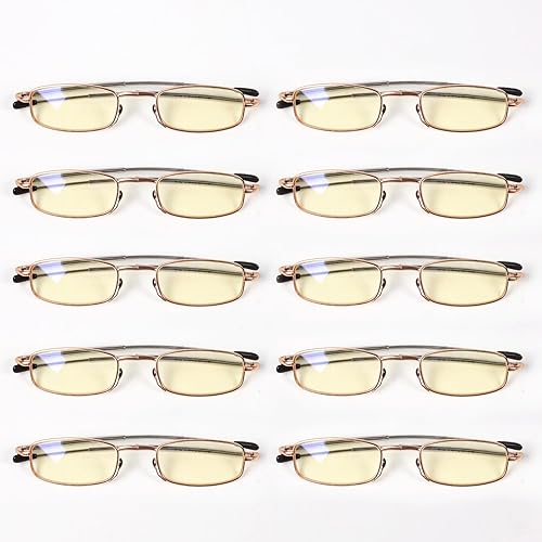 Miniatura 6 de Eyekepper Paquete de 2 lentes de lectura con bloqueo de luz azul, marco de metal, para lectores de computadora, color ámbar +1.50