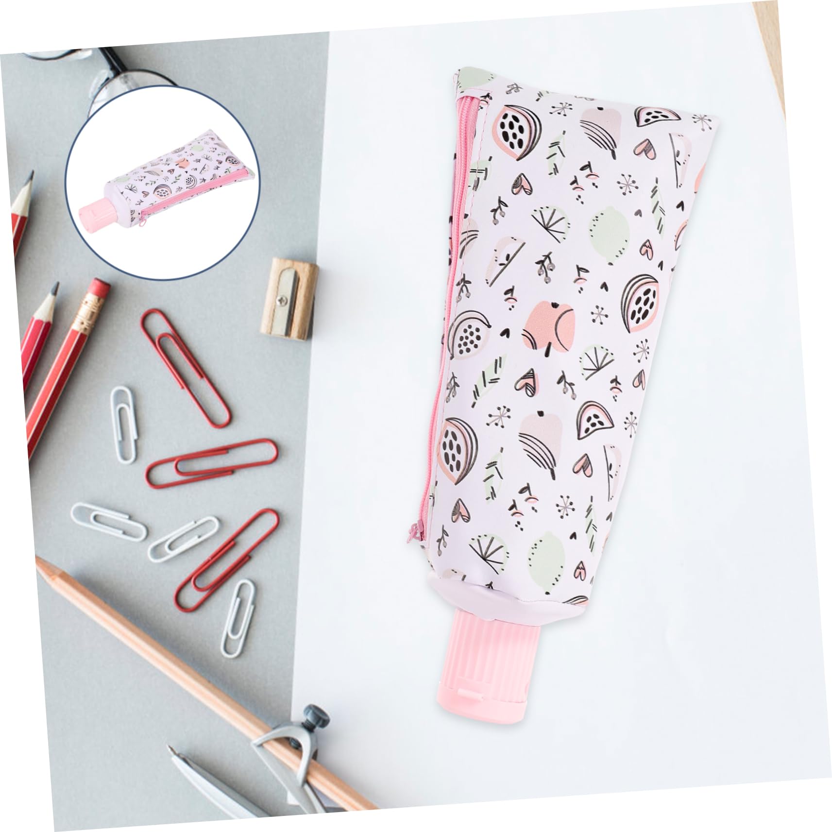 DOITOOL Trousse à Crayons Zippée en Cuir Portable et Multifonction, Design Compact et Cartoon, pour Ranger Stylos et Fournitures Scolaires Un Paquet à Dos
