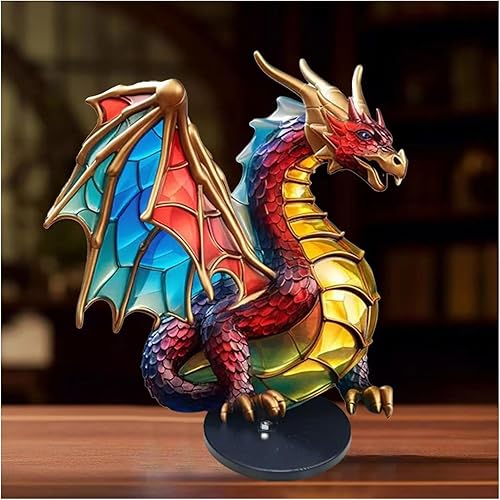 Estatua de animal de vitrales para decoración del hogar, dragones, zorros, tiburones, ballenas, decoraciones para el hogar, estantería, dormitorio,