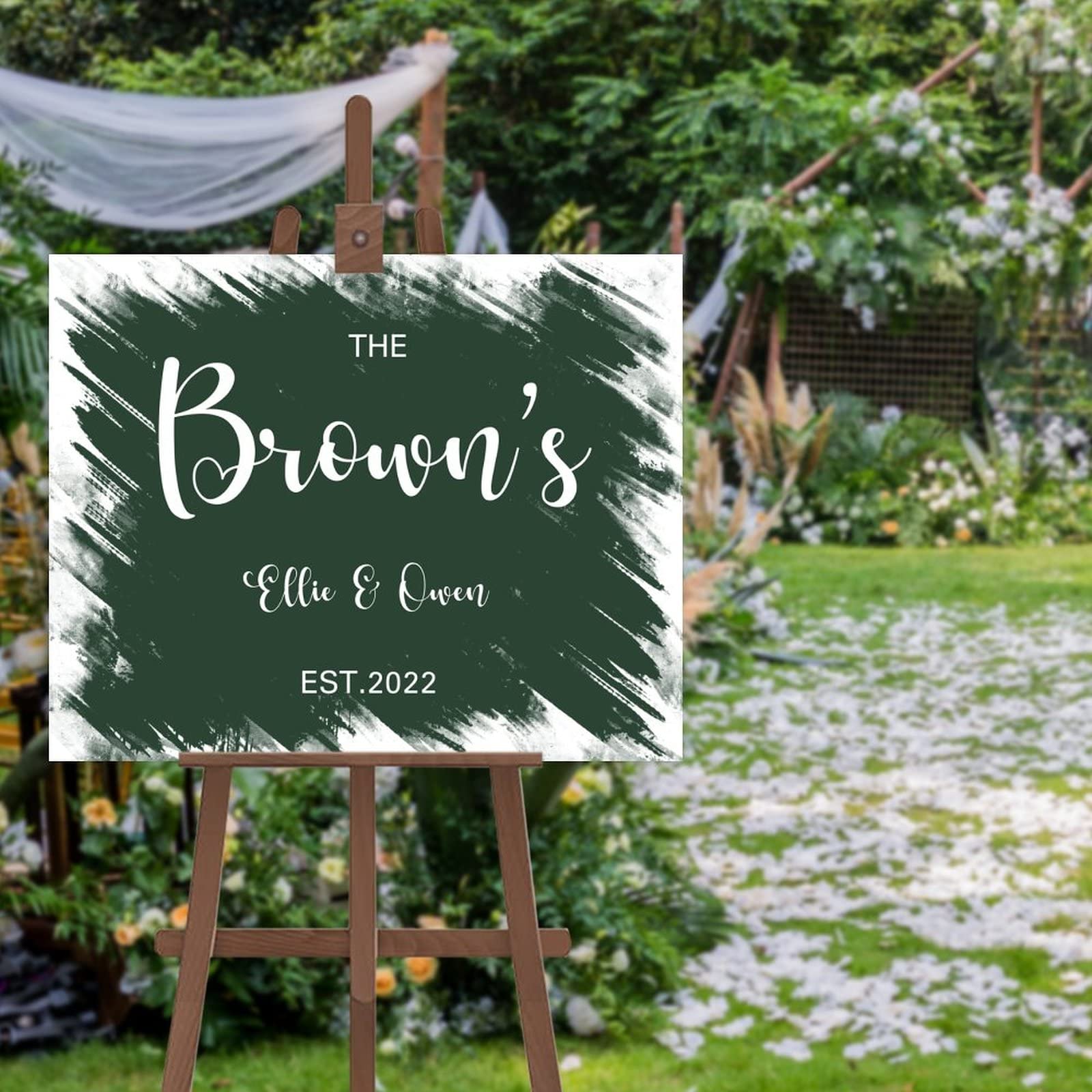 Panneau de mariage bois personnalisé panneau calligraphie moderne rustique