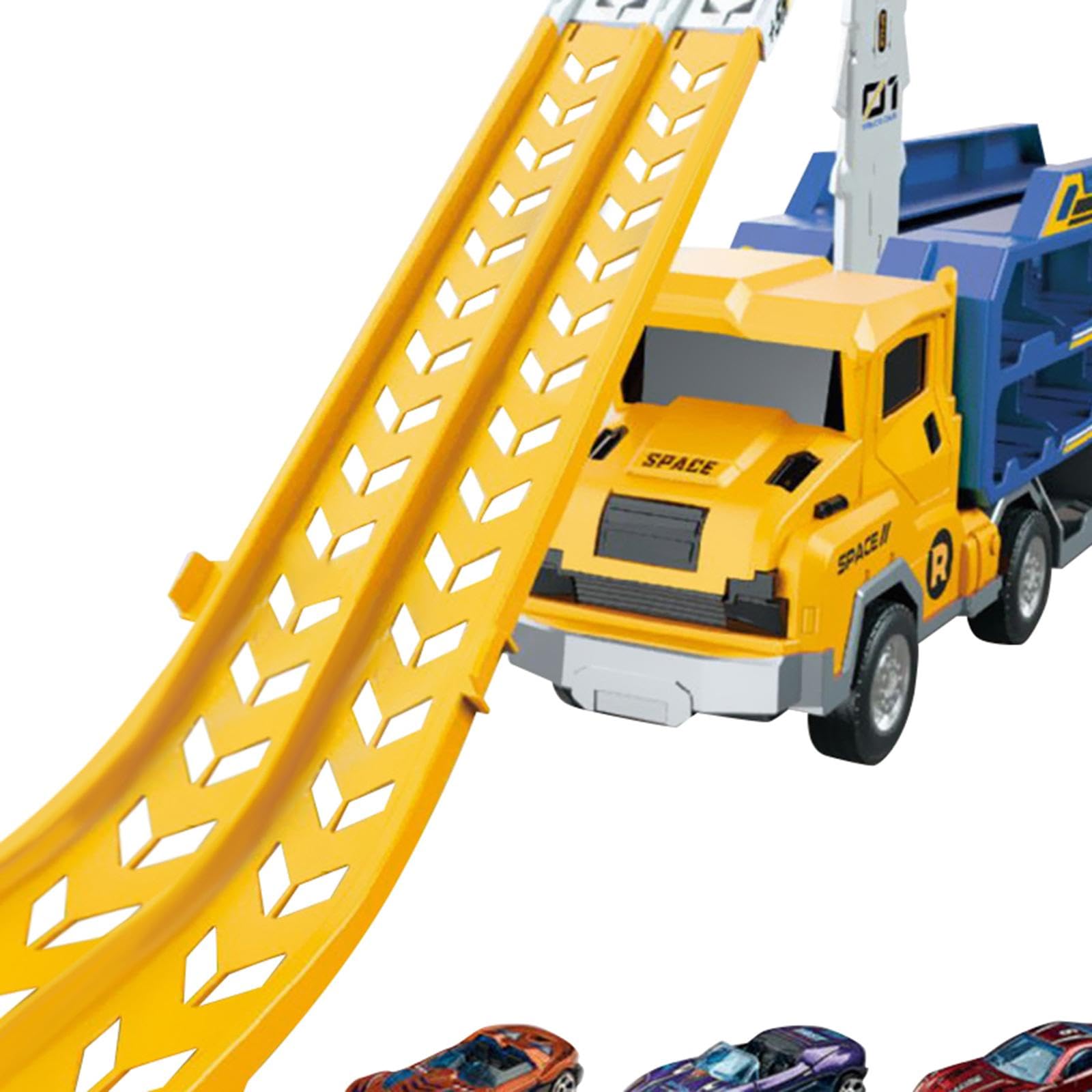 Camión Transportador de Coches de Juguete, Transportador Grande, para Niños, Amarillo