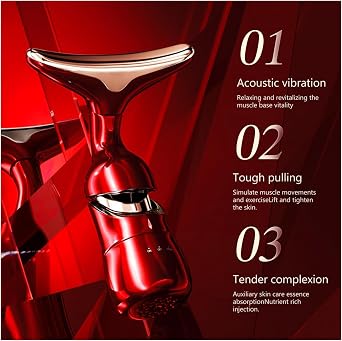 Face and Neck Wrinkle Remover Massager, 3 Different Heads, Vibrating Skin Firming, Neck and Tickle Slimming Effect, Facial Tensioning Massager, Under Eye Massager, Skin Rejuvenation Device