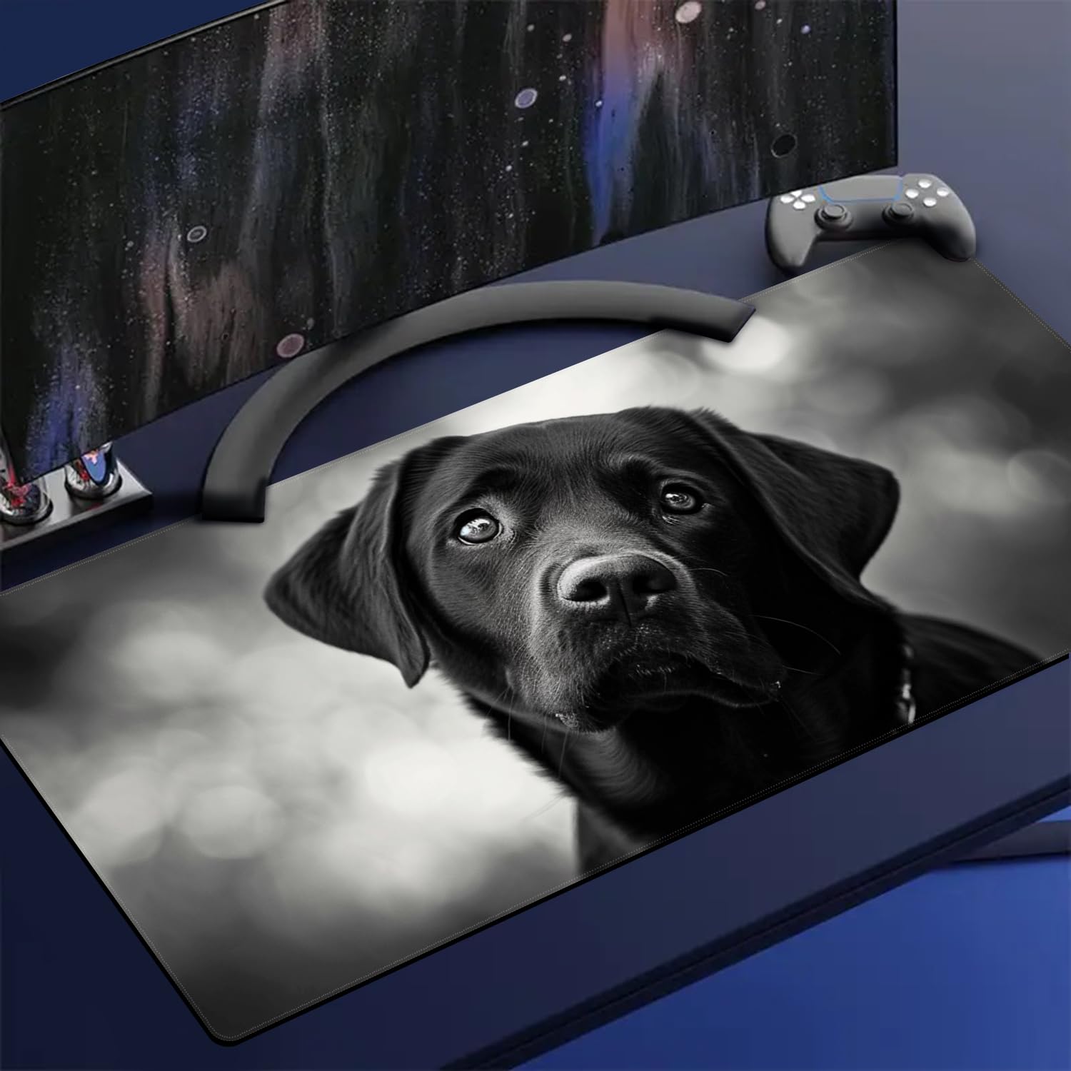 Tappetino Per Mouse Da Gioco Con Motivo Labrador Nero - Impermeabile, 25x30 Cm, Base Antiscivolo In Gomma, Superficie Liscia, Per PC E Ufficio - 2