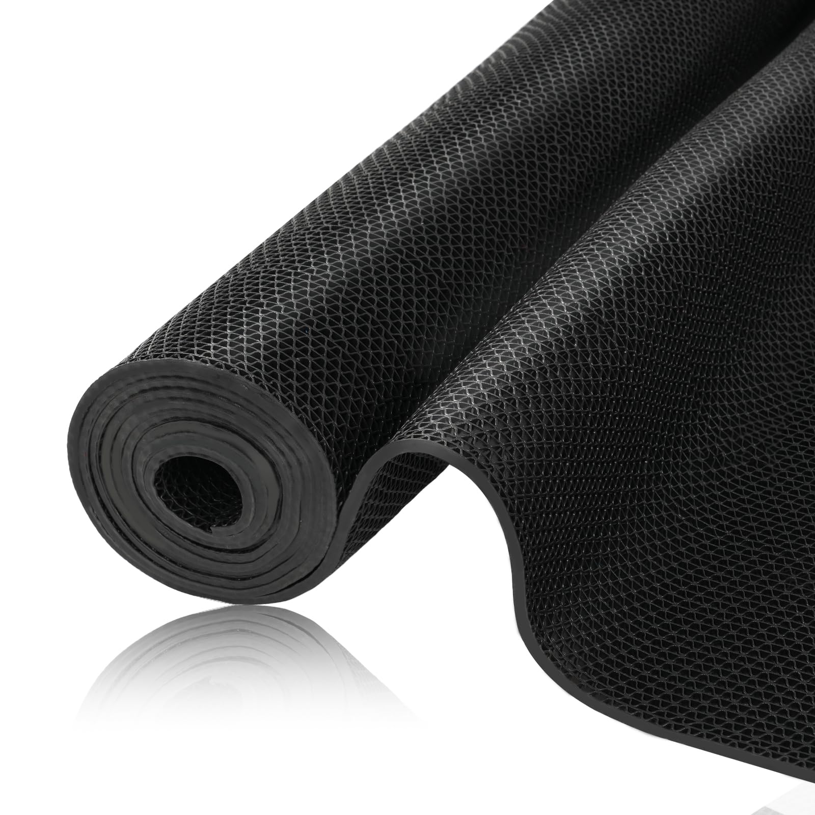 TEEMO 1Pcs Pool Mats for Deck 3x10ft Rubber Drainage Matting Non Slip Drainage Floor Mats Pool Bathroom Flooring Mat Anti Slip Deck Mat for Outdoor Indoor Supplies (Black)