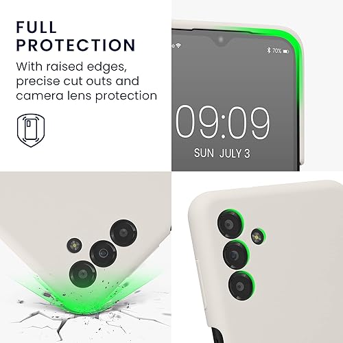 Miniatura 3 de kwmobile Funda compatible con Samsung Galaxy A13 5G - Funda delgada de silicona TPU - Acabado suave al tacto - Blanco mate