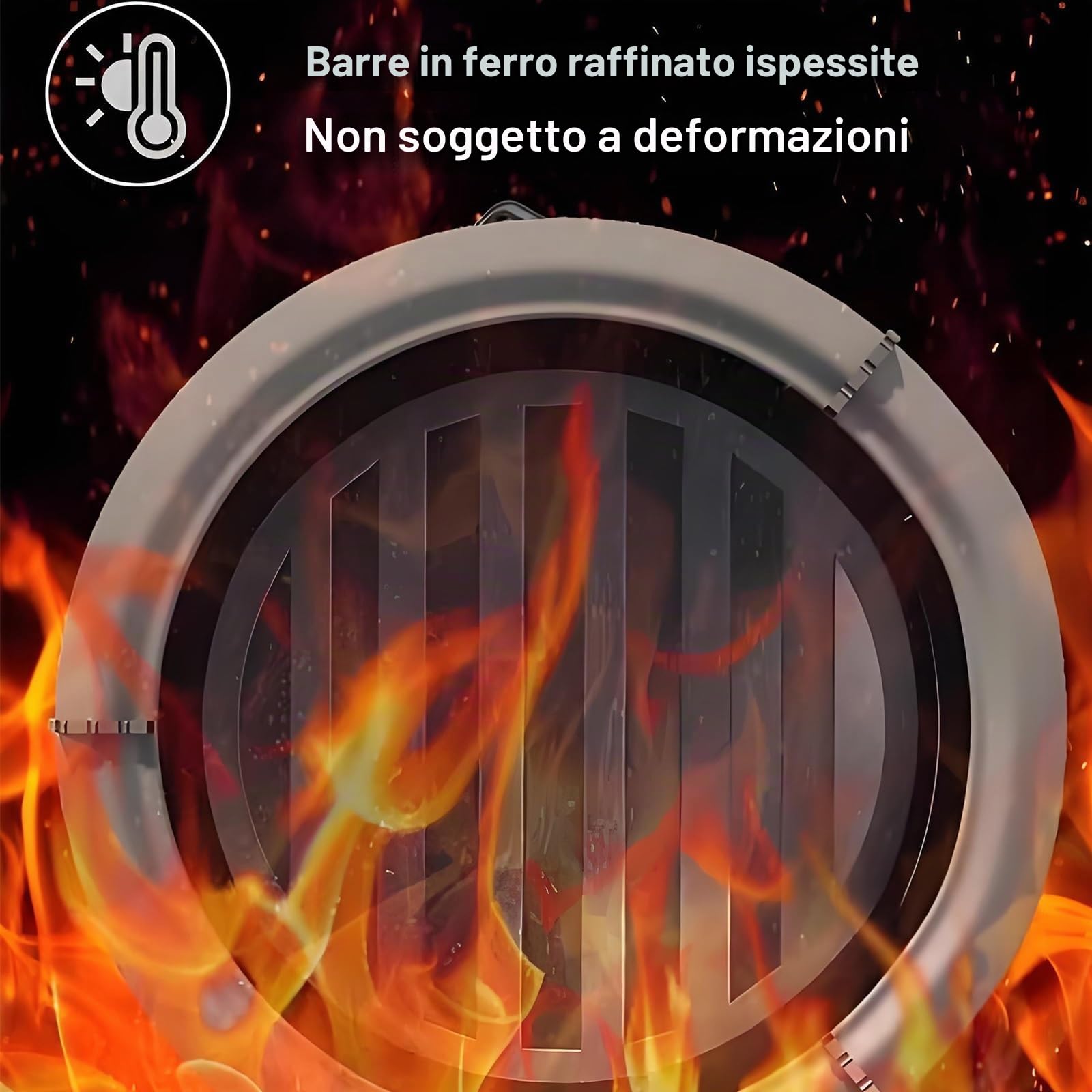 Stufa a Legna Portatile In Acciaio al Carbonio Rinforzato, Stufa a Legna In Ghisa Integrata con Base Stabile, Supporto Triangolare al Calore per Interni ed Esterni(30cm)