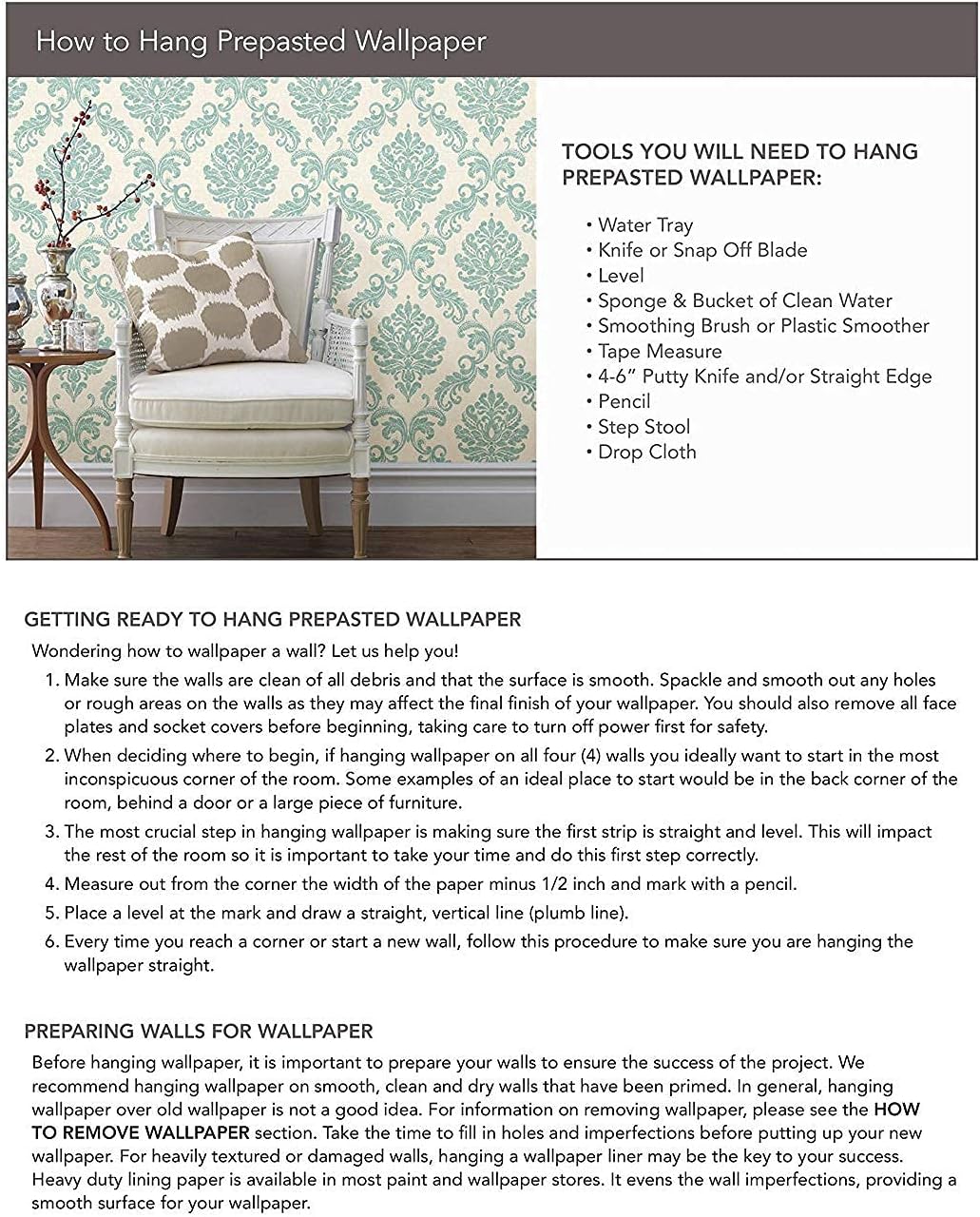Wallpaper Border Garden Scroll Floral Wall Decor Retro Classic 15' x 6.75" /O