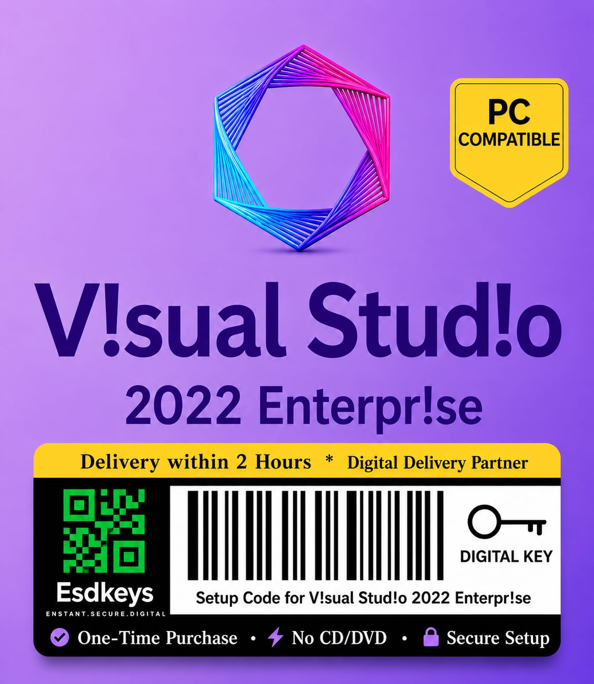 enterprise developer ide software 2022 for pc | compatible with visual studio | 1 user | one-time purchase | digital delivery within 2 hours | no cd/dvd | esdkeys