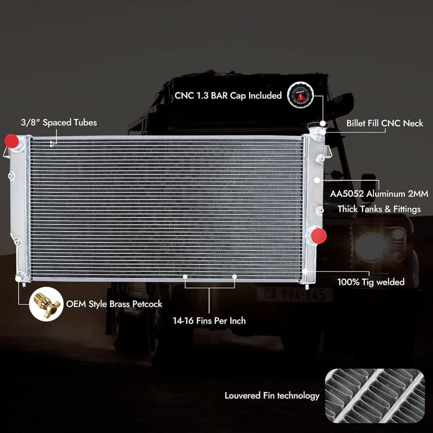 3 Row Aluminum Radiator for Dodge Ram 2500 3500 5.9L Diesel 1994 1995 1996 1997 1998 1999 2000 2001 2002