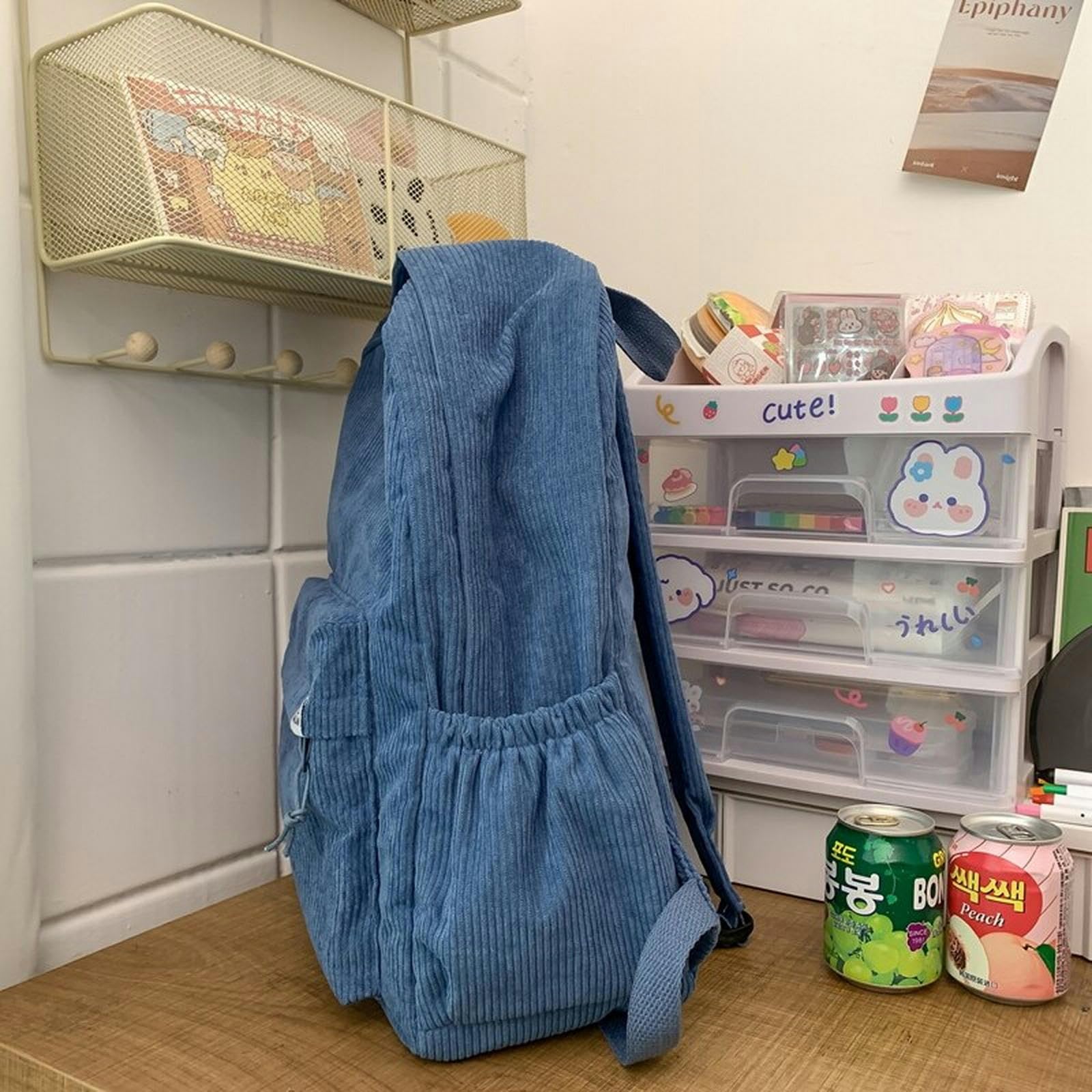 TEidea Schulrucksack Cord -Rucksäcke: Solid Cotton School -Taschen Für Mädchen Im Teenageralter, Ideal Für Einfache Freizeit Oder Reisen, Weiche Taschen Im Winter, Weiche Schläfen-Schwarz