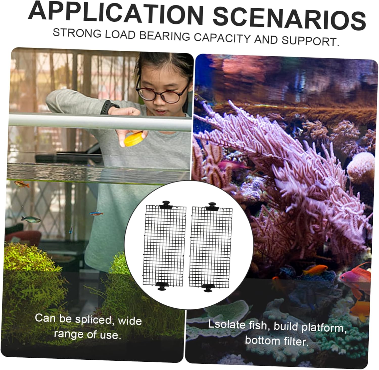 ibasenice 1set Fish Tank Divider High-Transparency Aquarium Separation Tool Suction Cups Fish Breeding Isolation Board for Water Permeability and Easy Installation