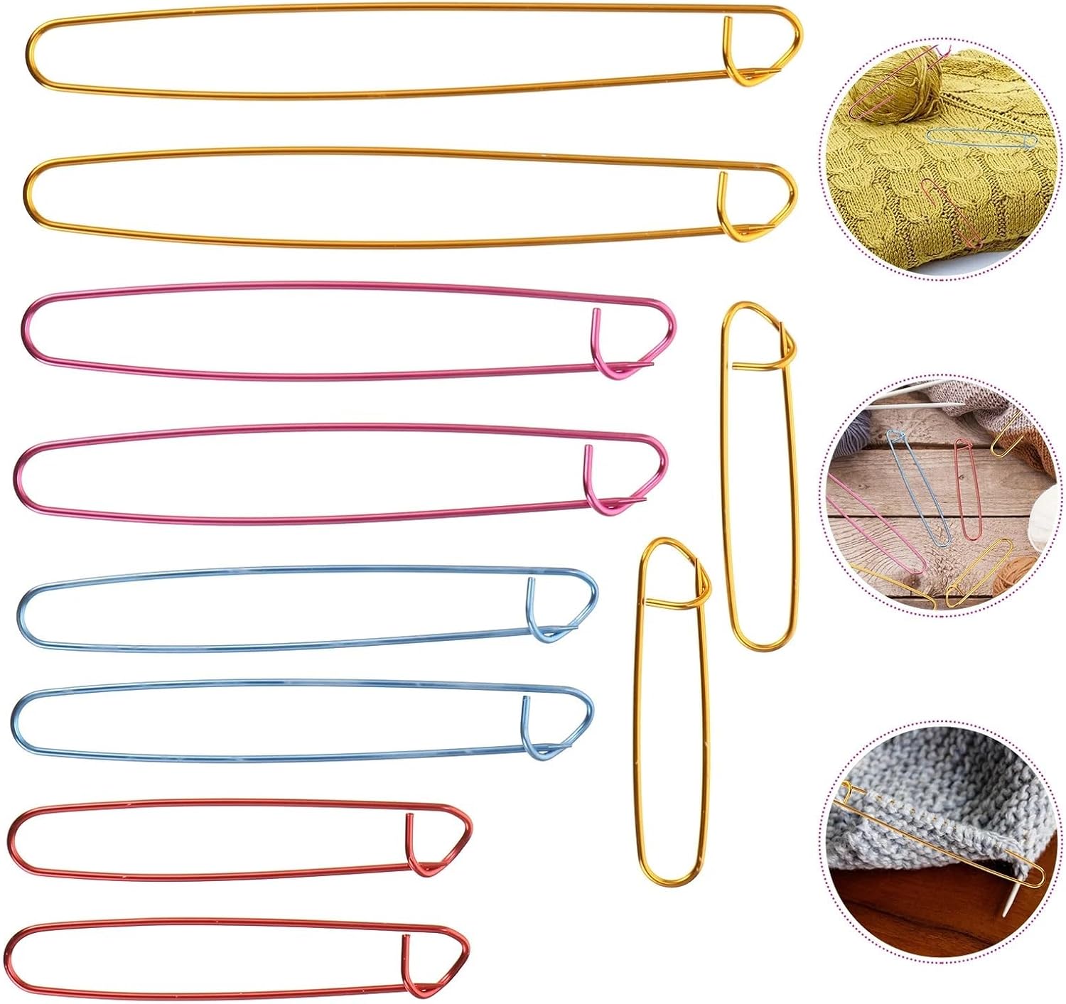 Aluminum Knitting Stitch Holders 40Pcs Random Color Stitch Mark Buckles Knitting Crochet Accessories for Yarn Needlecraft DIY Crafts Knitted