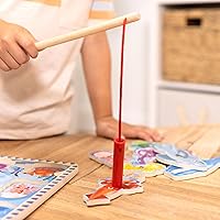 Vista 7 de Melissa & Doug - Juego de pesca magnético de madera y rompecabezas con imanes de animales marinos de madera