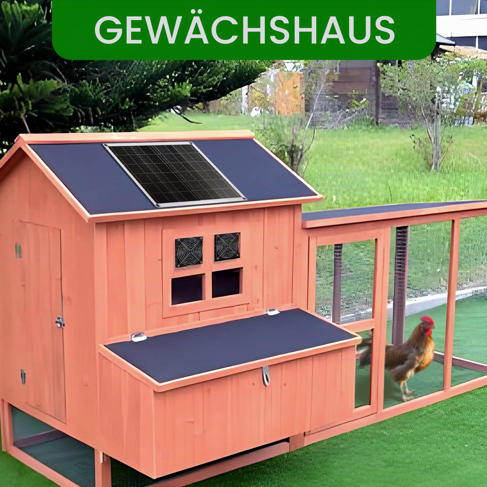 Solar Ventilator 15W IPX6 Wasserdicht für Hühnerställe Gewächshäuser Schuppen