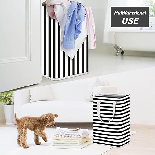 Miniatura 7 de Daixers Paquete de 2 cestas grandes para la ropa sucia, 75 L, impermeable, plegable, con asas extendidas para ropa en el dormitorio familiar (negro)