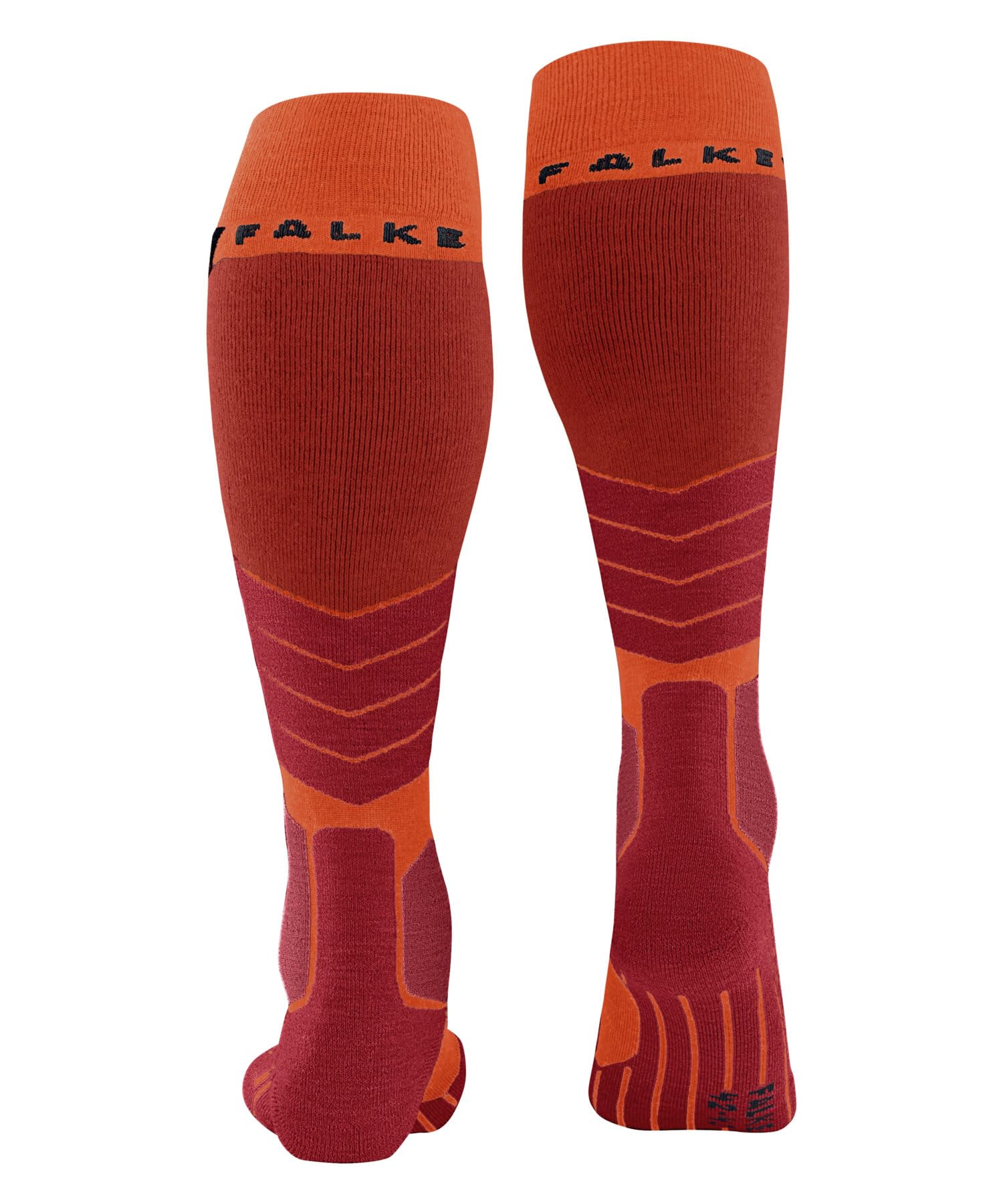FALKE Mężczyźni Skarpety narciarskie SK2 Intermediate M Kh Wełna ciepłe grube 1 Para, Pomarańczowy Flash Orange 8288, 42-43
