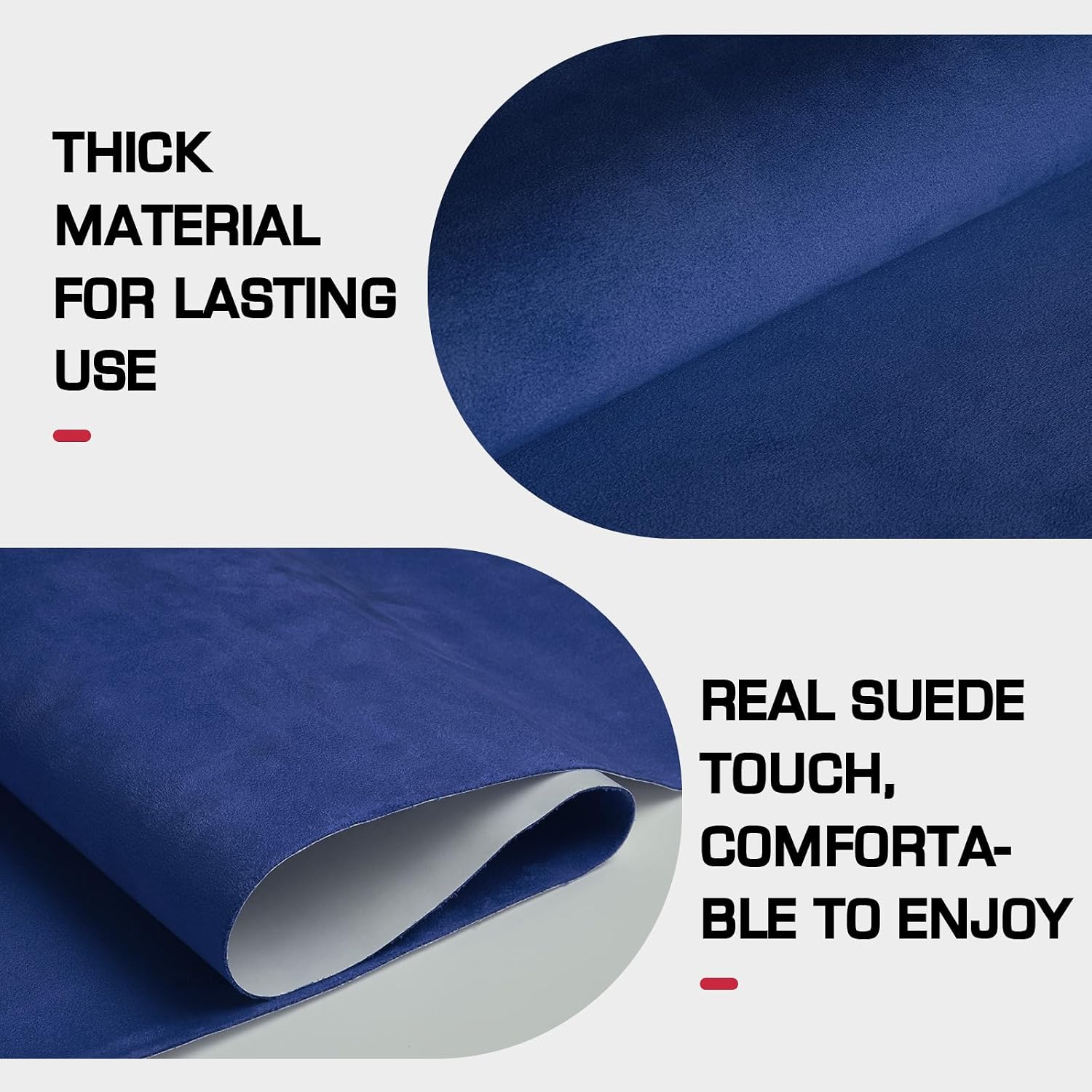 Suede Fabric Wrap for Car Interior, Self-Adhesive, 24 x 59 in, Blue image 2
