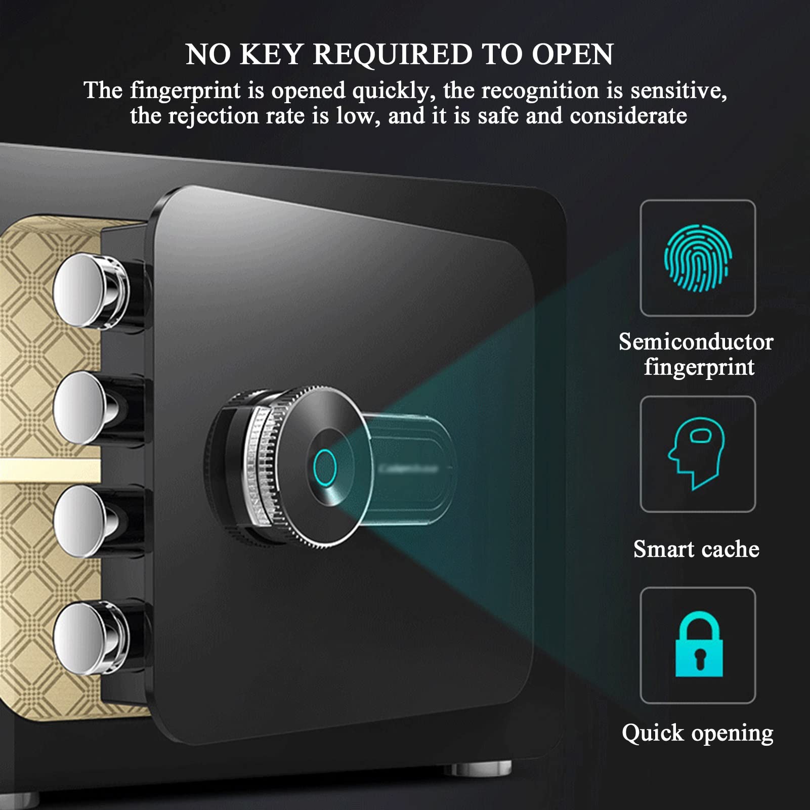 XBTGS Cassaforte, cassaforte di sicurezza per impronte digitali, in acciaio con ripiano rimovibile, solida porta a prova di esplosione, per casa, ufficio, hotel, stile 1, stile 1, stile 1