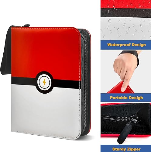 Miniatura 4 de Carpeta de tarjetas para tarjetas intercambiables, tarjetero con 9 bolsillos, 50 fundas extraíbles, 900 tarjetas con cremallera, carpetas portátiles