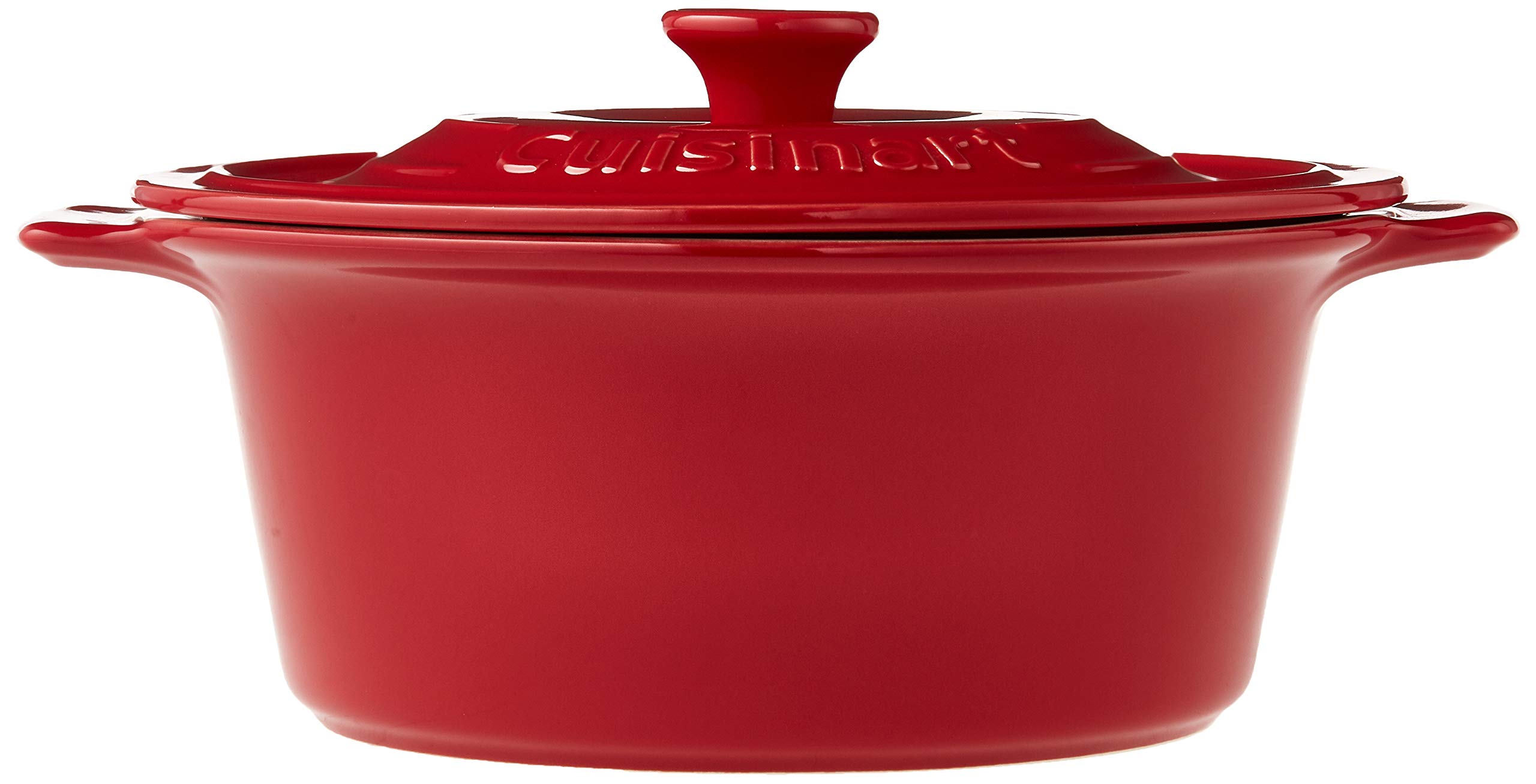 Cuisinart Chef's Classic Ceramic Bakeware-3 Quart Round Covered Baker, Red