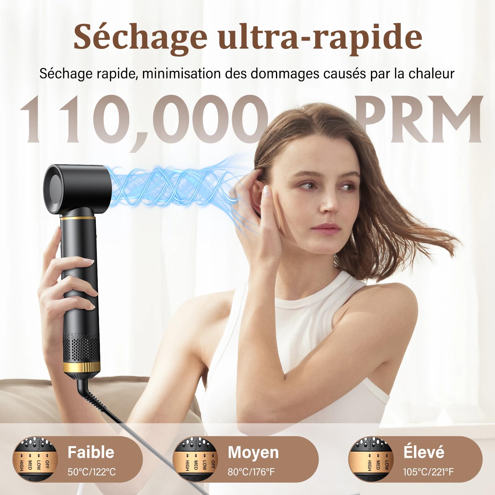5 en 1 Air Styler, Brosse Soufflante avec Sèche Cheveux Ionique, Boucleur Automatique, Brosse Chauffante et Lisseur pour Boucler, Lisser, Créer du Volume à la Maison, au Quotidien et en Voyage