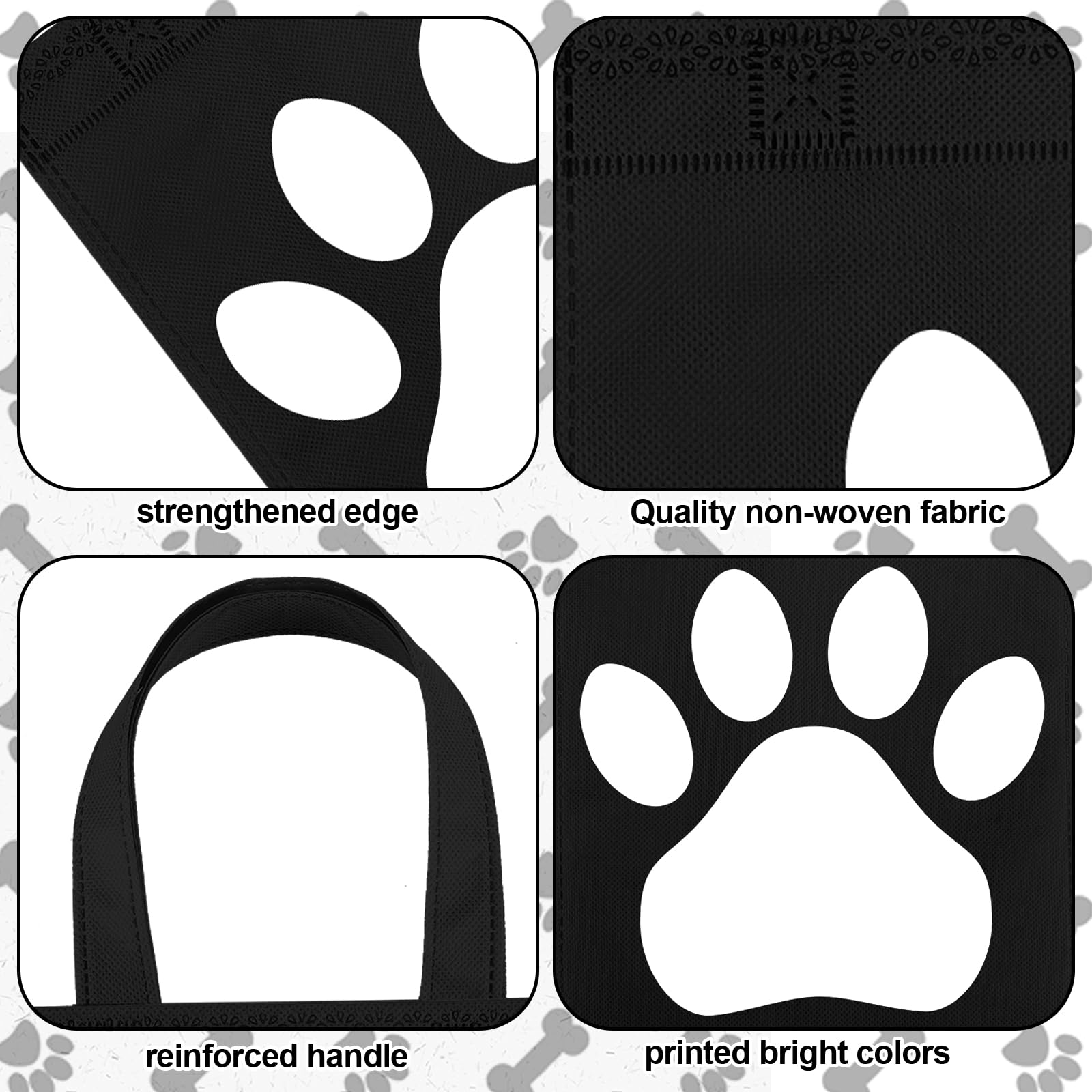 Schwarz-weiß Tierpapier Geschenkpapier Mit Pfotenabdruck-Muster – Hund \u0026  Katze Motiv, Schwarz-weiß, 75x50 Cm, Luxus-Tissue Vet Bedding, image size:1600x1600