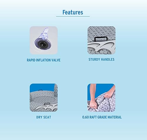 Miniatura 22 de GoFloats Tubos de nieve de invierno – Elige entre unicornio, Frozen de Disney, dragón de hielo, oso polar, pingüino, flamenco, trineo inflable