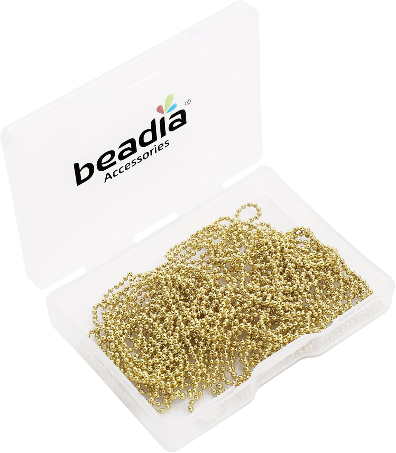 14K Gold Plated Bead Chains 1.5mm 5 Meters for Jewelry Making Findings