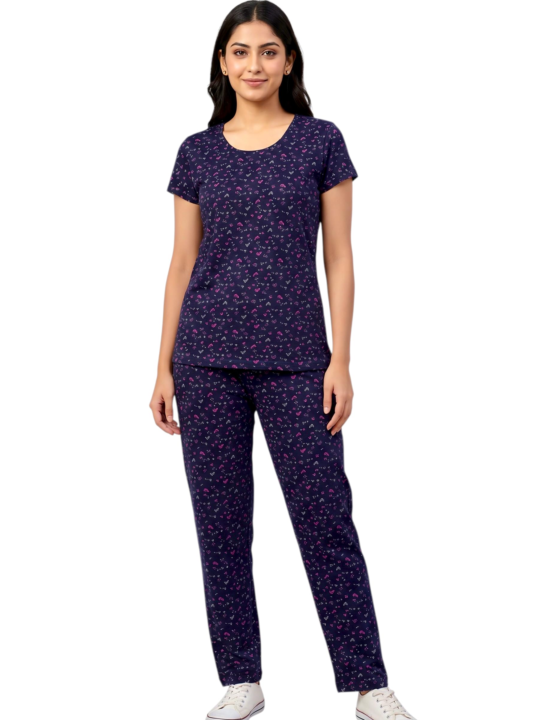 Kipper Women Cotton Night Suit Set Printed