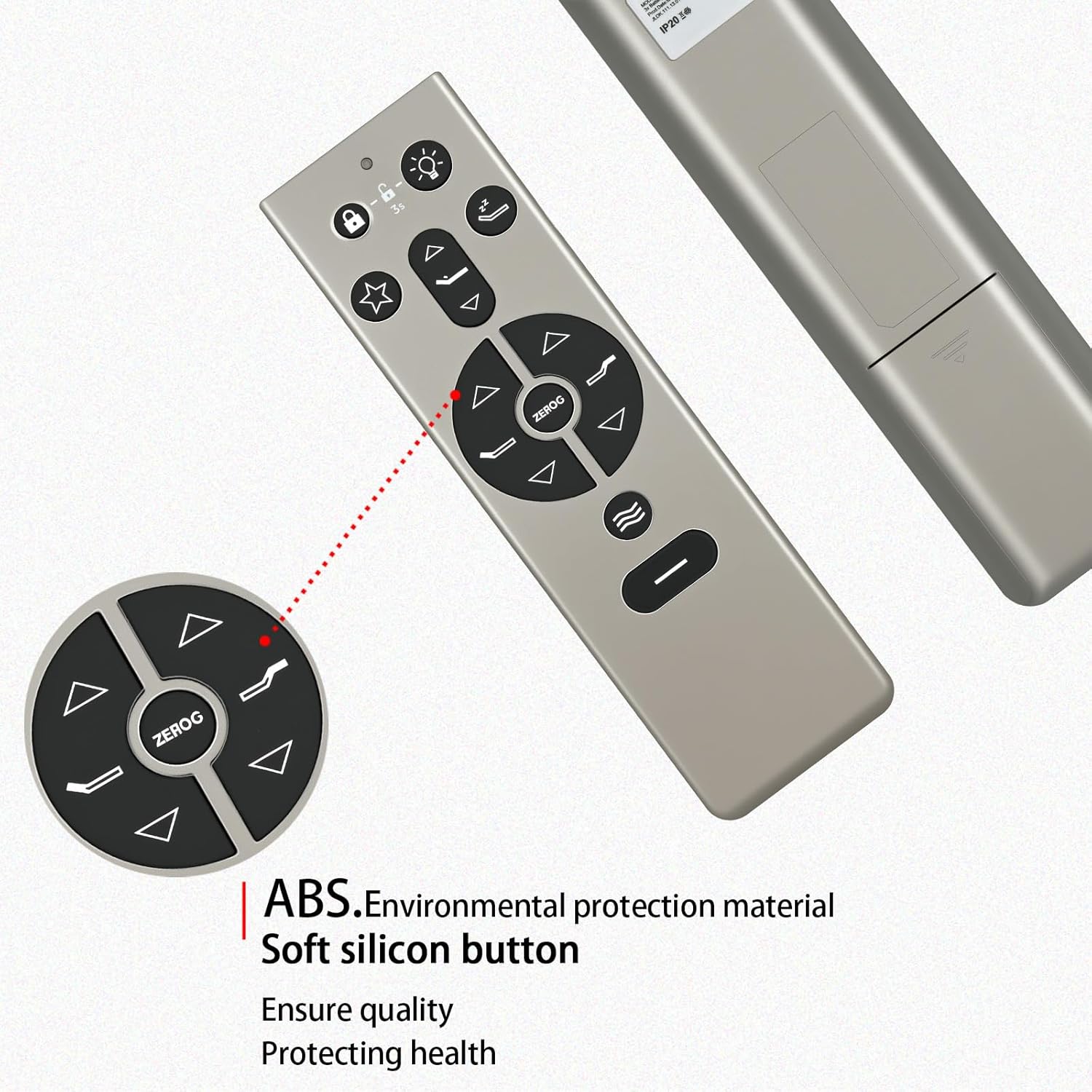 PZL RF396B remote control highlighting ABS material and soft silicone buttons