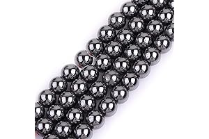 GEM-Inside 8mm Natural Black Hematite Gemstone Magnetic Beads for Jewelry Making