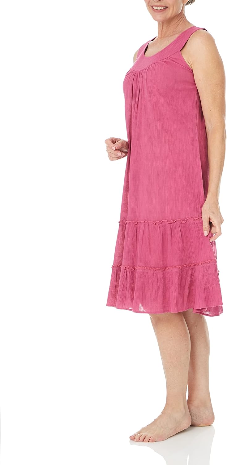 Anthony Richards Women's Crinkle Gauze Sun Dress 100% Cotton Sleeveless Dress
