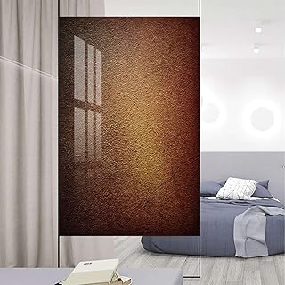 Ginger Brown Vinyl Stained Glass Film Weathered Abstract Surface Rough Wall Window Film Stained Glass Film Frosted Privacy Abstract 23.6Wx47.2L-inch