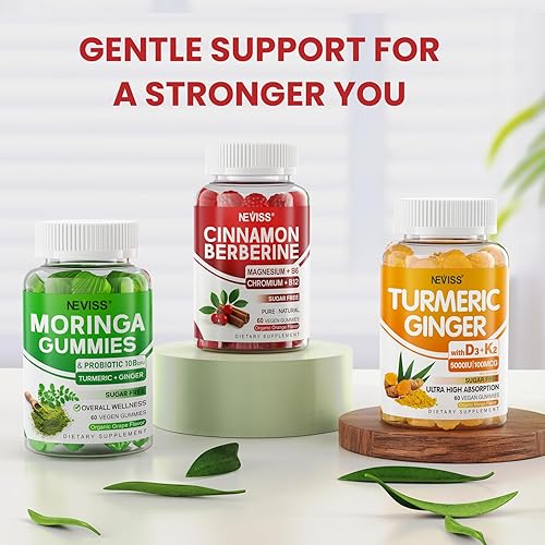 Miniatura 7 de Gomitas de berberina de Ceilán y canela sin azúcar, 2000 mg de fuerza máxima complejo con melón amargo, cromo y glicinato de magnesio, suplementos