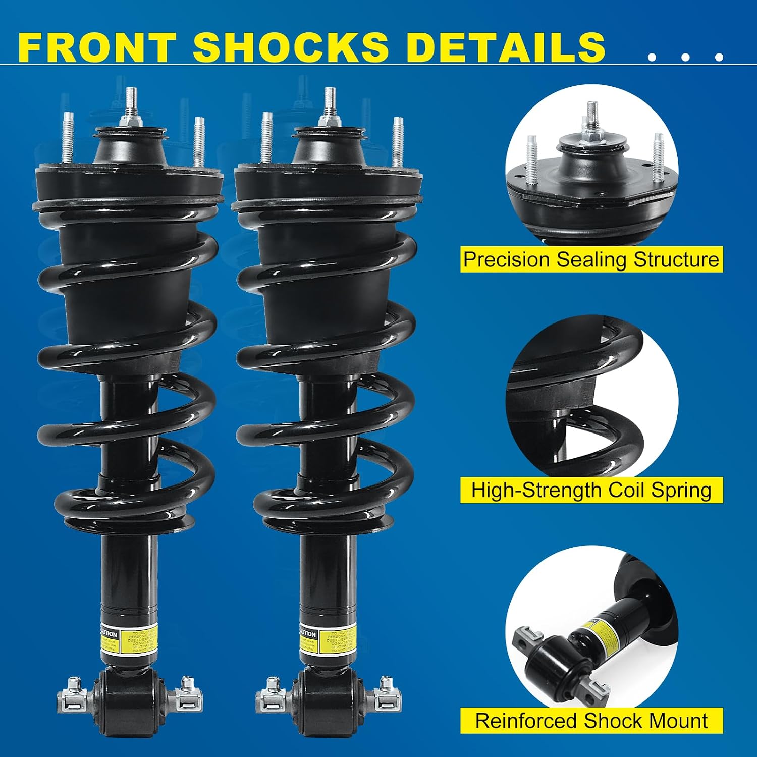 4PCS Front & Rear Shock Absorber Strut Assembly with Magnetic Ride Control, Compatible with 2007–2014 Cadillac Escalade, Chevy Tahoe/Suburban/Avalanche, GMC Yukon, Replace 19353951 23487280