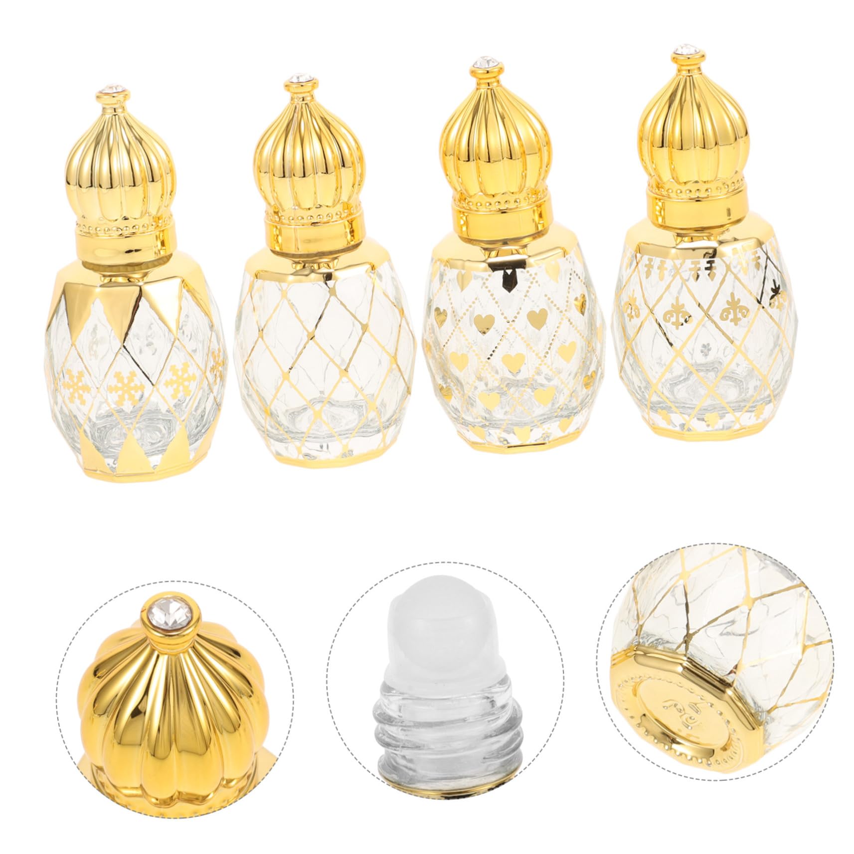 PRETYZOOM 20 Piezas Frasco cuentagotas de aceite esencial Botella de perfume portátil Botella de perfume reutilizable botellas de botellas de aceite esencial de rodillos Vidrio