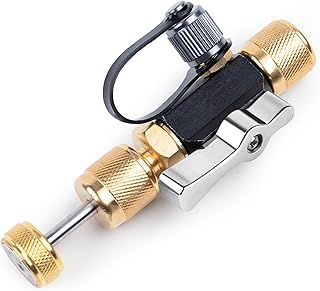 1/4" MegaFlow Vacuum-Rated Valve Core Removal Tool, HVAC AC Refrigeration Valve Stem Remover with High-Flow Design, Compatible with Manifold Gauge, Recovery and Charging Systems