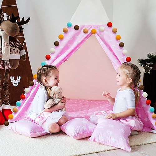 Miniatura 7 de Guirnaldas WILLBOND con bolas de fieltro de lana, guirnalda con pompones de colores, hecha a mano, de 198cm de largo, guirnalda con 24 bolas de