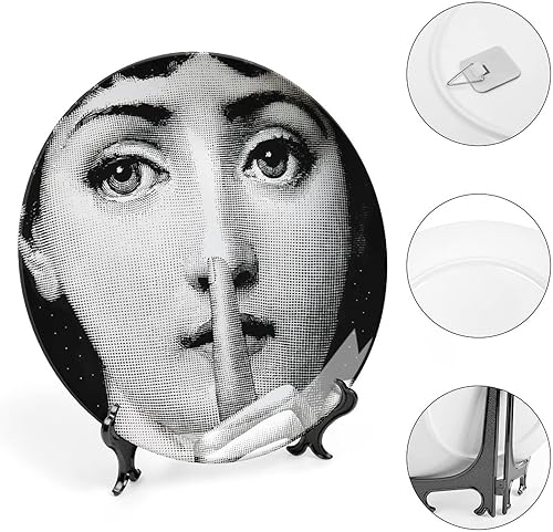 Miniatura 4 de Lina Cavalieri Plato decorativo Fornase para maquillaje de cara, para colgar en la pared, incluye soporte y gancho de resorte especial, estilo 9,10