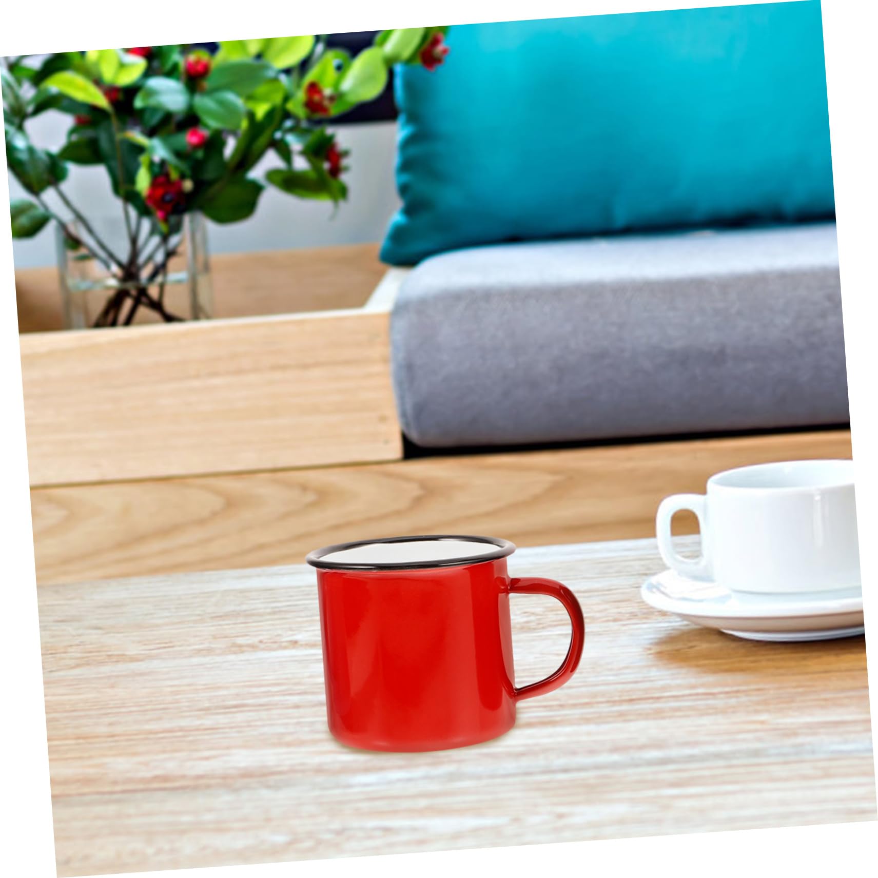 ifundom 4stücke Emaillebecher Retro-campingbecher Trinkbecher Aus Emaille Für Wasser Kaffee Tee Camping Zuhause Büro Robust Rostfrei