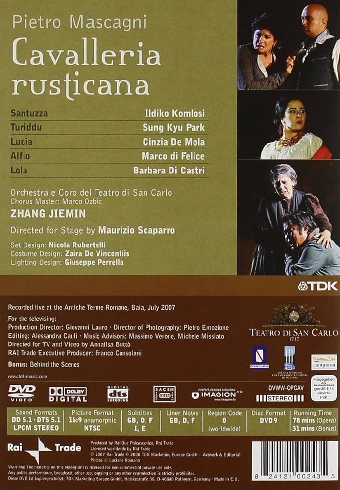 Amazon.co.jp: Pietro Mascagni: Cavalleria Rusticana [DVD