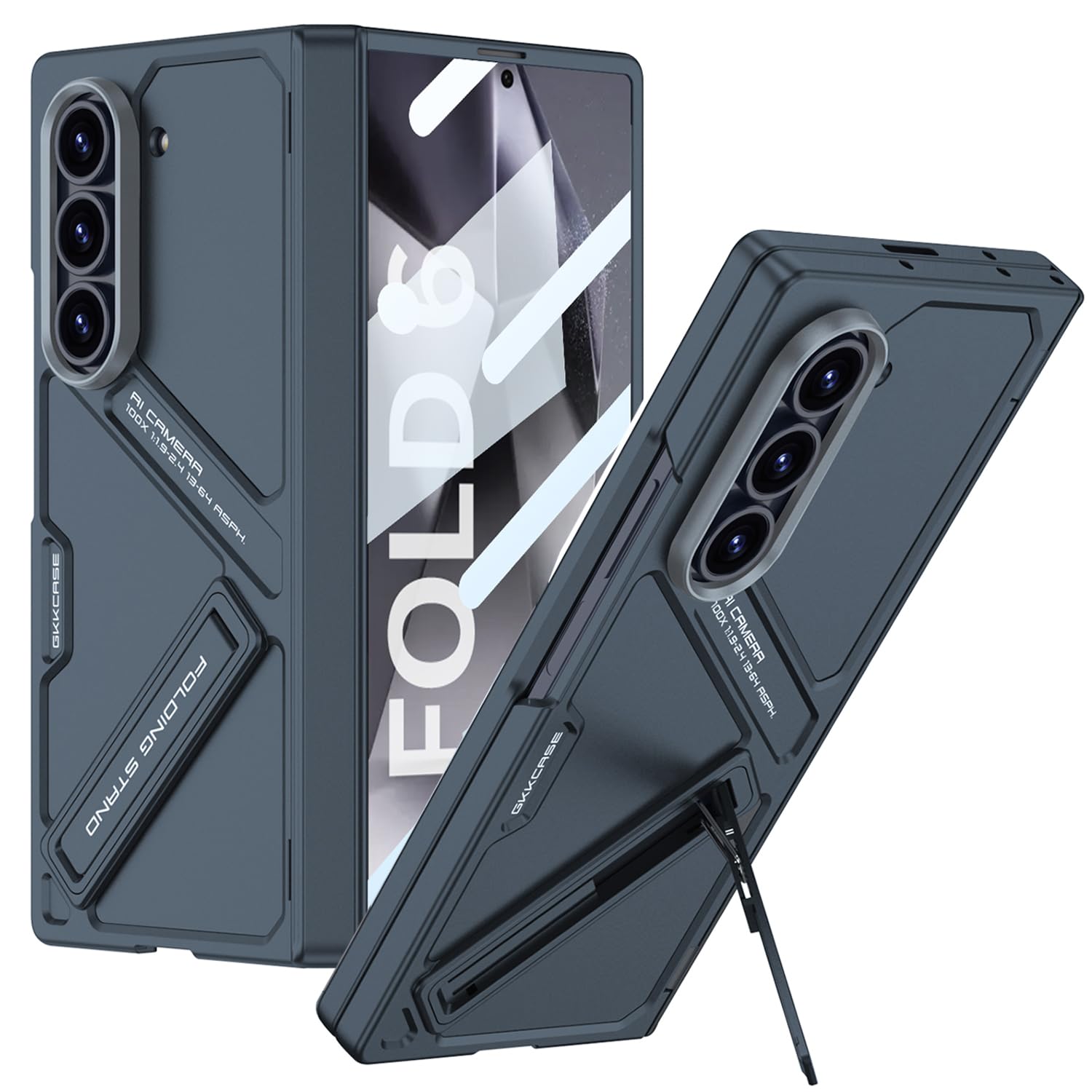 Coque Galaxy Z Fold6 verte avec béquille réglable et protection charnière intégrée